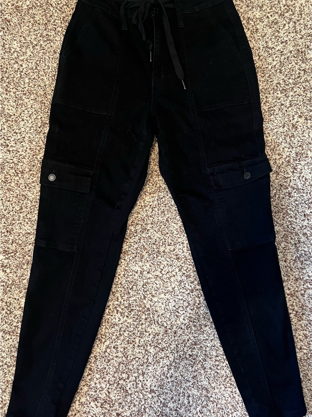 Judy Blue Black Denim Cargo Joggers Sz 7/28